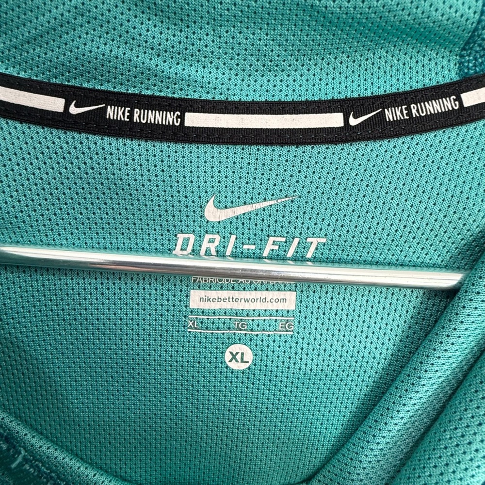 Nike Running Dri-FIT Wool Blend Hoodie Teal Aqua Snap Neck 619918-483 Womens XL - Picture 4 of 7